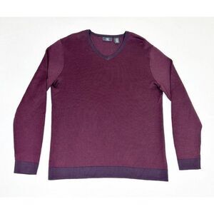 Calvin Klein Sweater Large Red Burgundy Wool Blend Knit